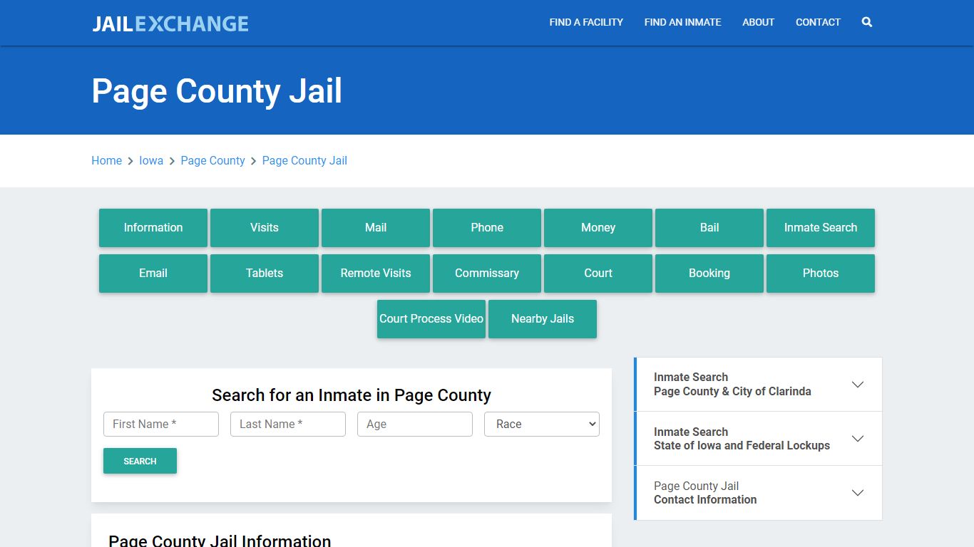 Page County Jail Roster Lookup, IA, Inmate Search - Jail Exchange